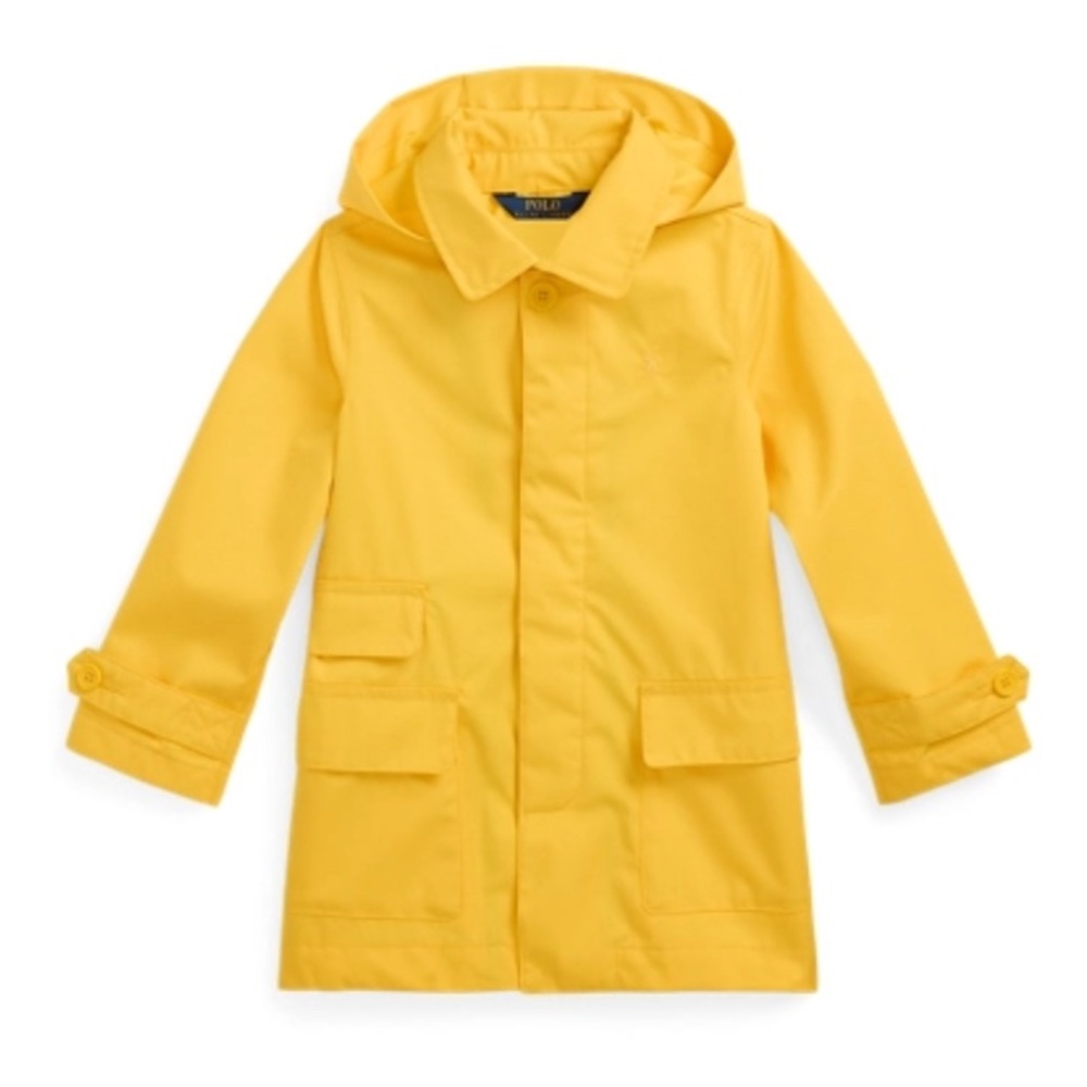 Ralph Lauren Kids Yellow Hooded Raincoat - Detachable Hood